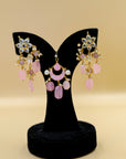 Pink Earrings and Tikka Set