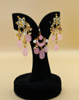Pink Earrings and Tikka Set