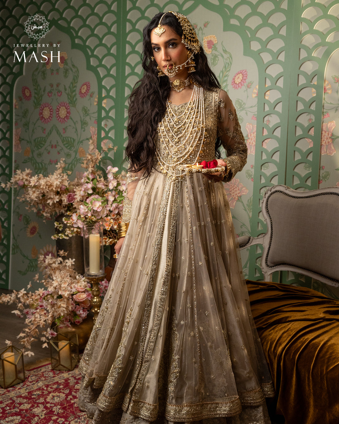 Alamzeb | The Heeramandi Inspired Traditional Jewellery Set (Semi Precious Pearl’s )
