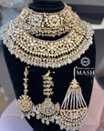 Farzeen | White Pearl Beads Jewellery Bridal Set