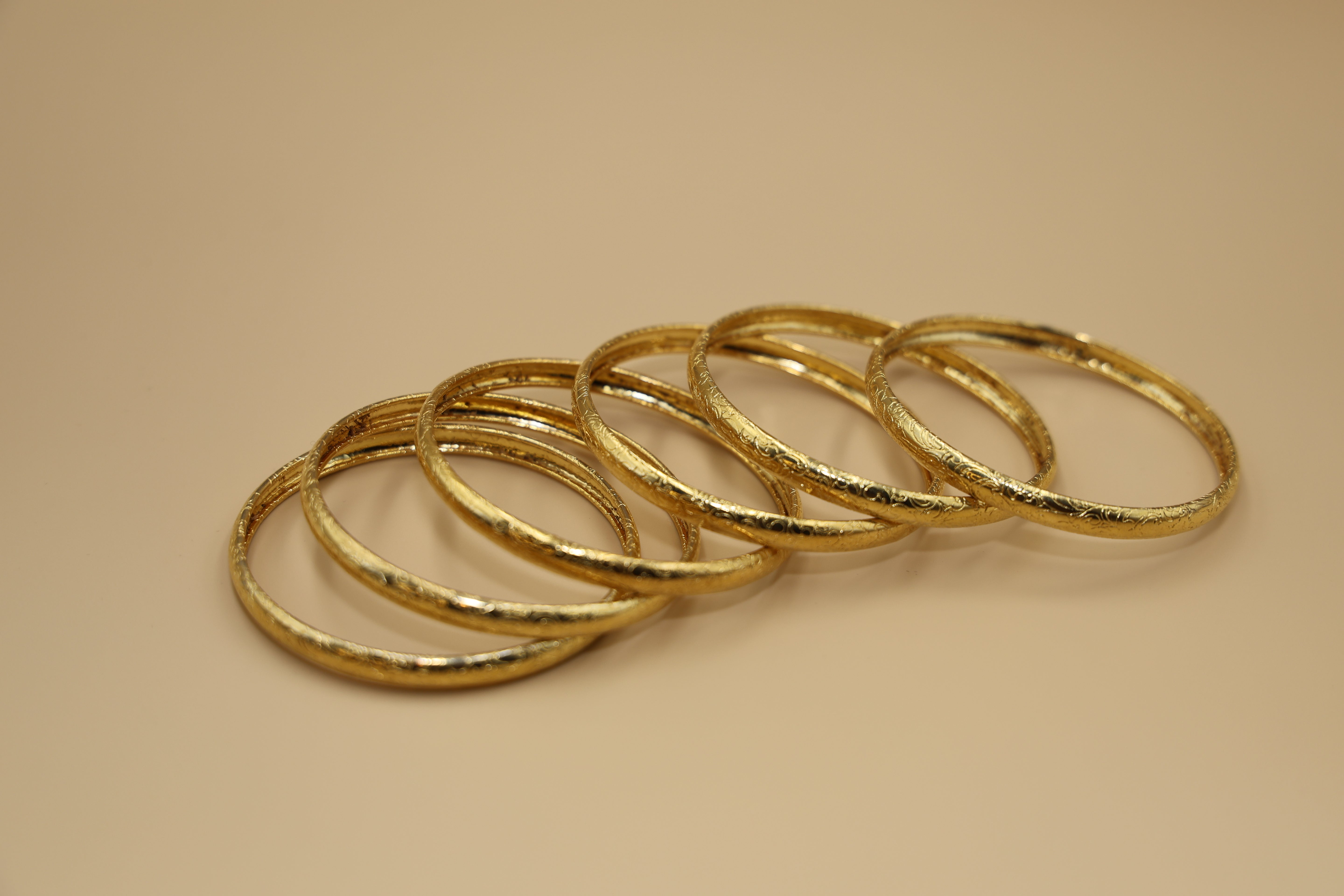 Bangles set of 6 24 CRT Goldplated