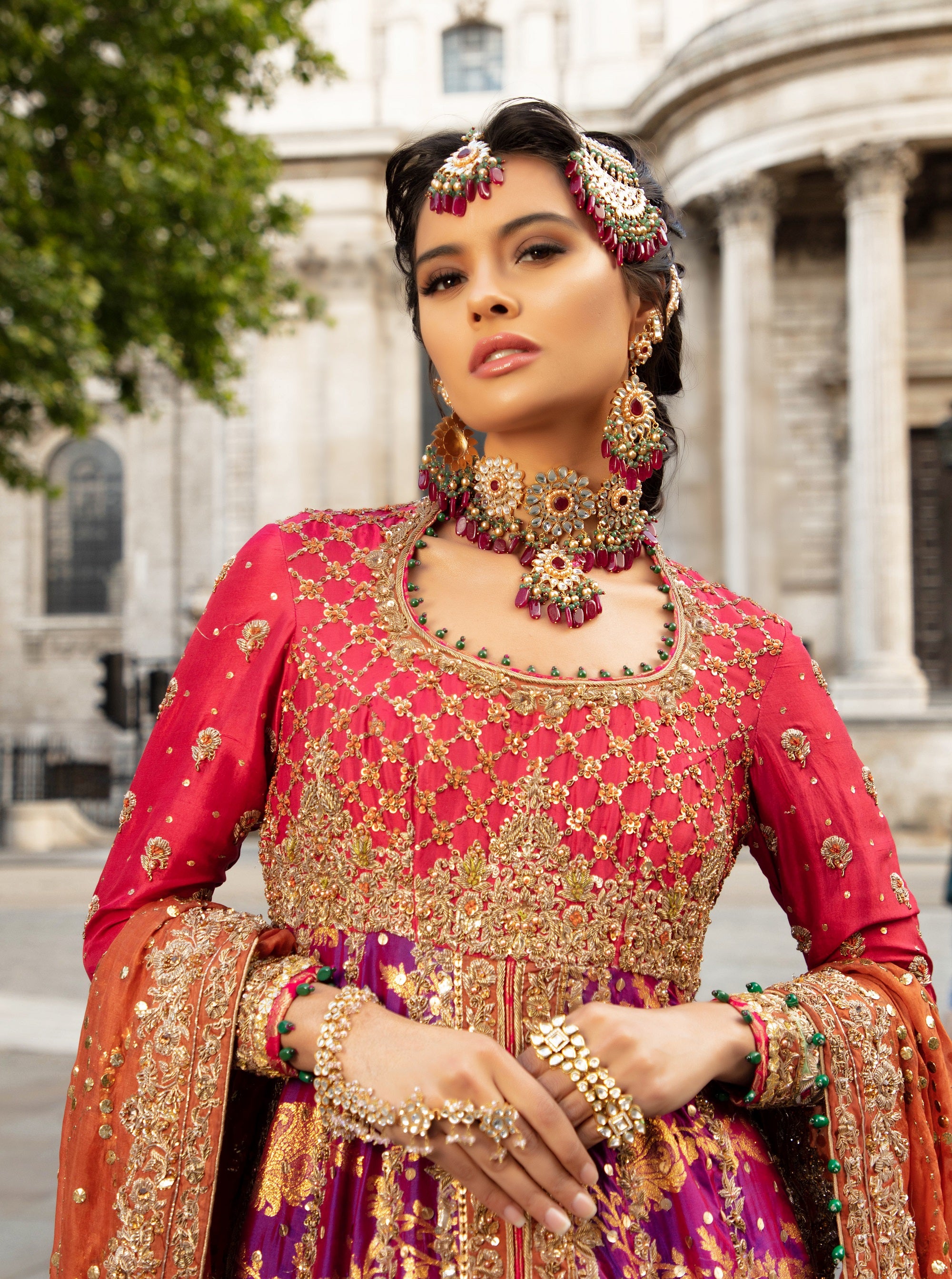 Zaib Un Nisa | The Enchanting Ruby Bridal Set