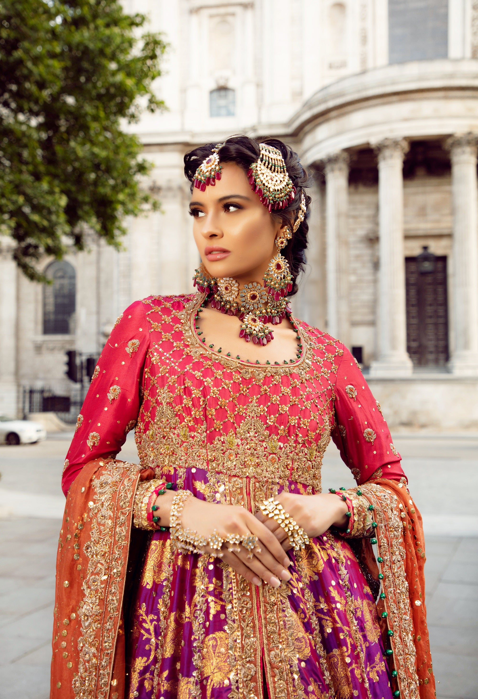 Zaib Un Nisa | The Enchanting Ruby Bridal Set
