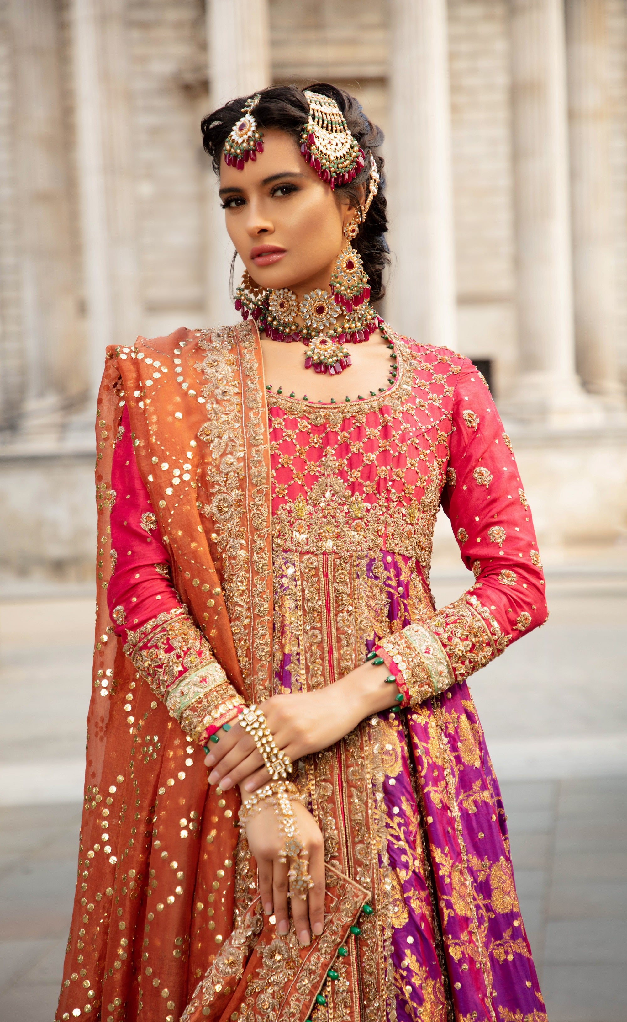 Zaib Un Nisa | The Enchanting Ruby Bridal Set
