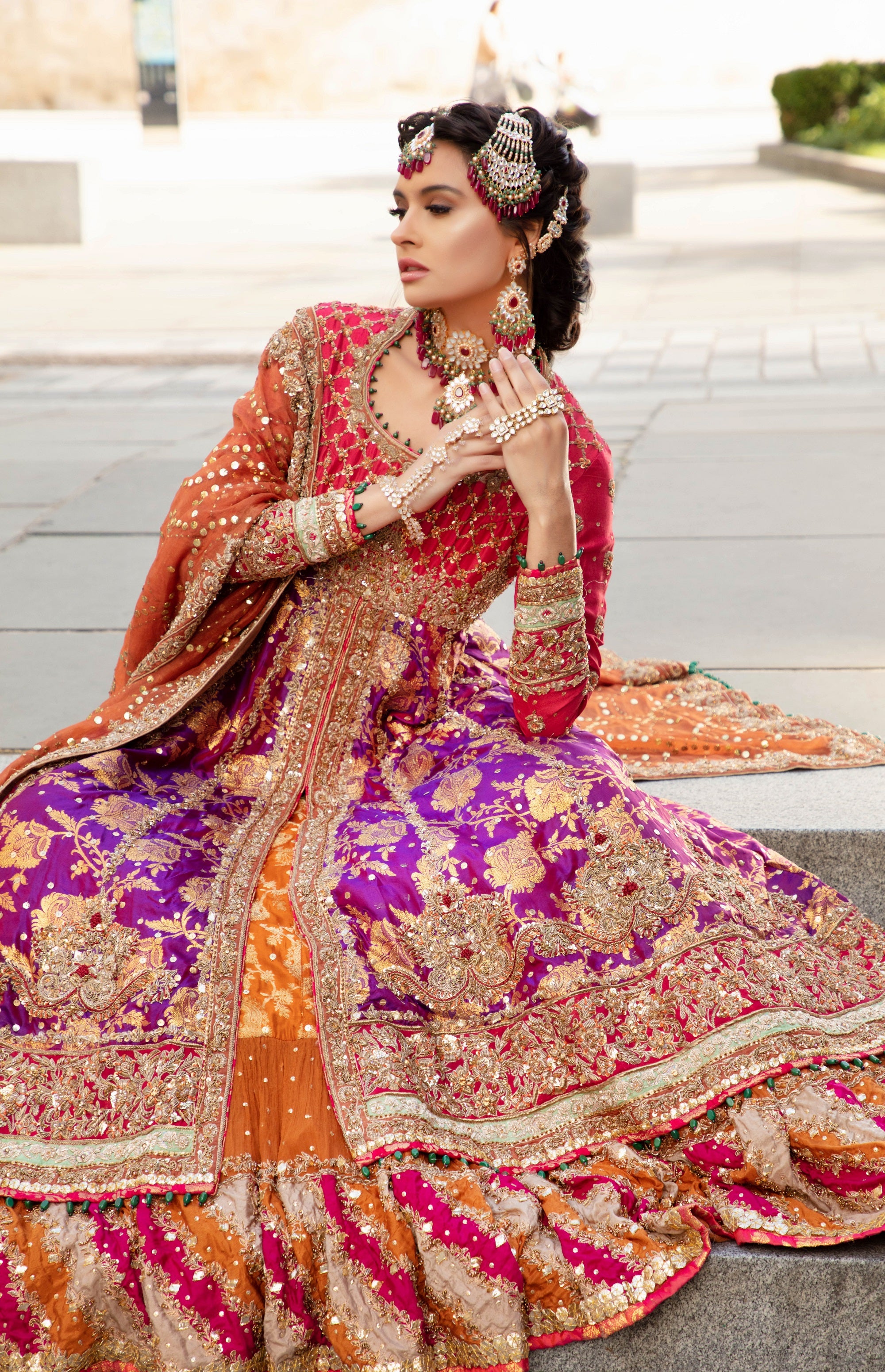 Zaib Un Nisa | The Enchanting Ruby Bridal Set