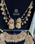 Farzeen | White Pearl Beads Jewellery Bridal Set