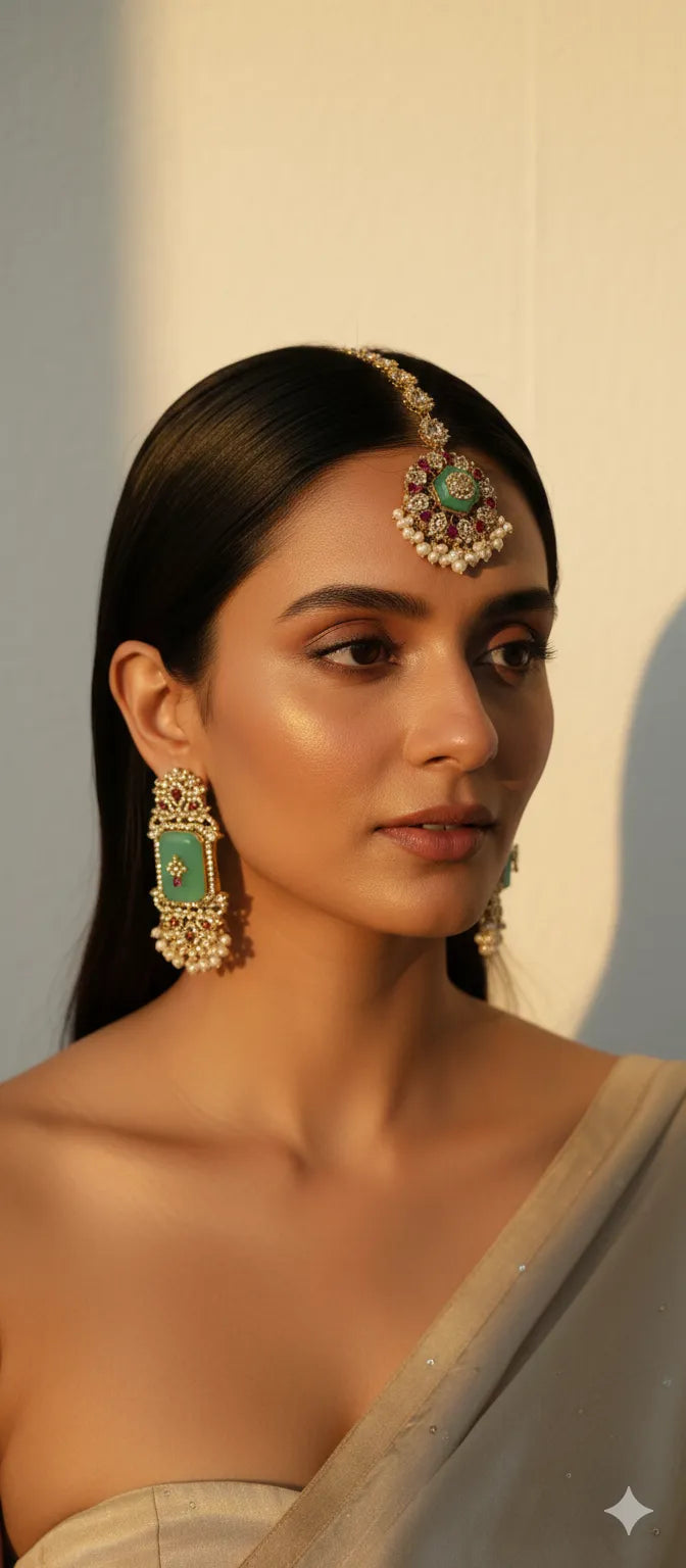 Nina Earrings and Tikka Set