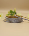 Silver Bangles Set 24 CRT Goldplated