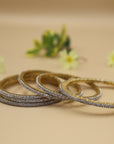 Silver Bangles Set 24 CRT Goldplated