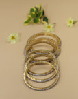 Silver Bangles Set 24 CRT Goldplated