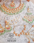 Naurattan Satrangi | Sage Green Jewellery Set