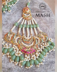 Naurattan Satrangi | Sage Green Jewellery Set