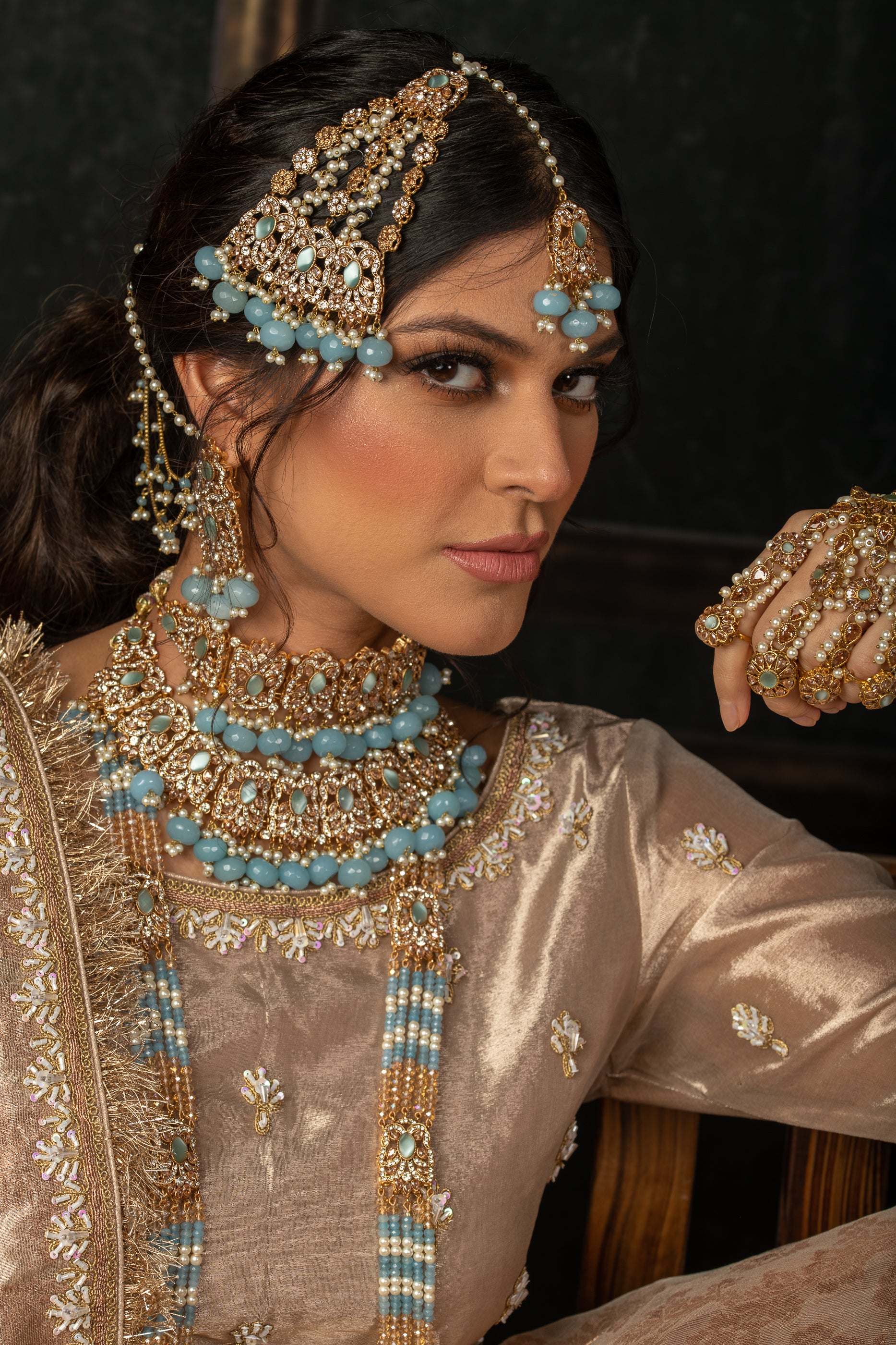 Turquoise bridal set discount